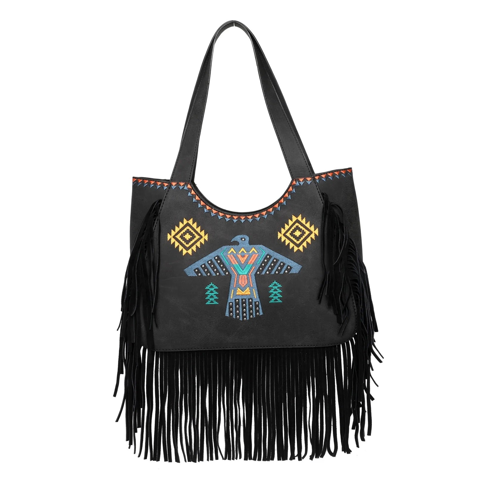 Embroidered Fringe Collection Tote Bag